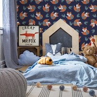 10M Vlies Tapeten Rollen Kinderzimmer Tiere FüChse Pflanzen BläTter Natur Xxl 40
