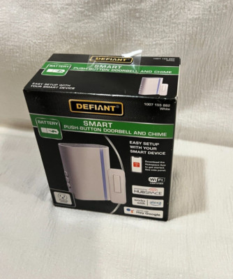 Defiant Wireless Wi-Fi Smart Plug-In Push-Button Doorbell & Chime- White.