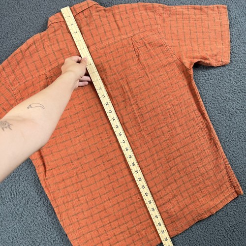 PATAGONIA Shirt Mens M Orange Vintage Check Short Sleeve Button Up - Picture 5 of 9
