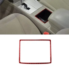 Red Carbon Fiber Interior Central Storage Box Cover Trim For Toyota Camry 07-11