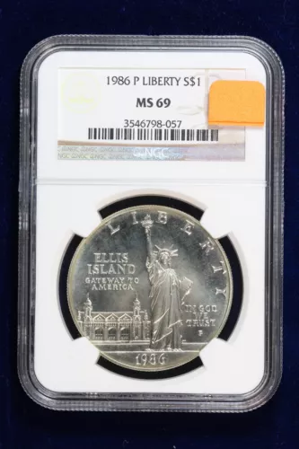 1986-P Statue of Liberty 100th Anni Silver Dollar NGC MS69 4OD2
