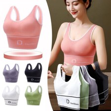 Womens Bra Seamless Comfort Comfy Shapewear Sports Stretch Crop Top Vest Suppor  