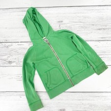 Boy's Crewcuts Sz 4-5 Full Zip Up Hoodie Sweatshirt Green 100 Cotton Hood
