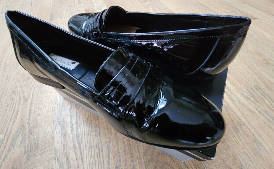 Stanley Blacker Tuxedo Formal Dress Shoes Loafers Black Patent Leather Size 13 - Image 3 of 4