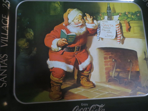 Bandeja Coca Cola Dear Santa 1980 Anniv Bracebridge Ontario Canadá Santa's Village - Imagen 2 de 7