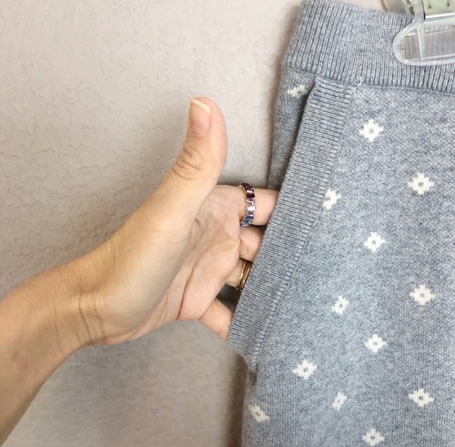 VICTORIA'S SECRET Kiss of Cashmere Fair Isle Joggers Grey/White Large - Afbeelding 9 van 9