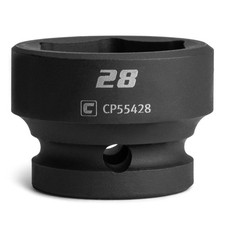 Capri Tools 28 mm Stubby Impact Socket, 1/2 in. Drive, 6-Point, Metric 28 
