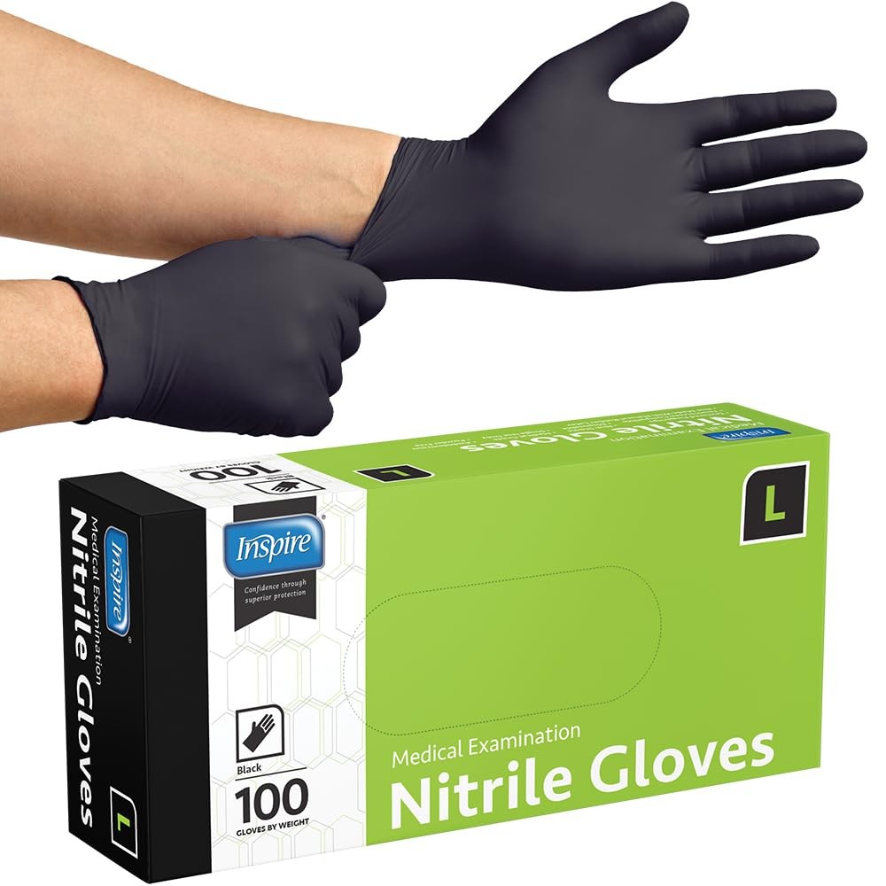Black Nitrile Disposable Gloves 4.5 Mil for Medical Cooking and Safety