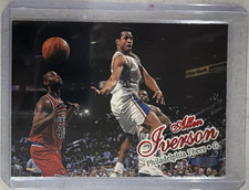 Fleer Ultra 1997-98 Allen Iverson Rookie Philadelphia 76ers #107 Basketball Card. rookie card picture