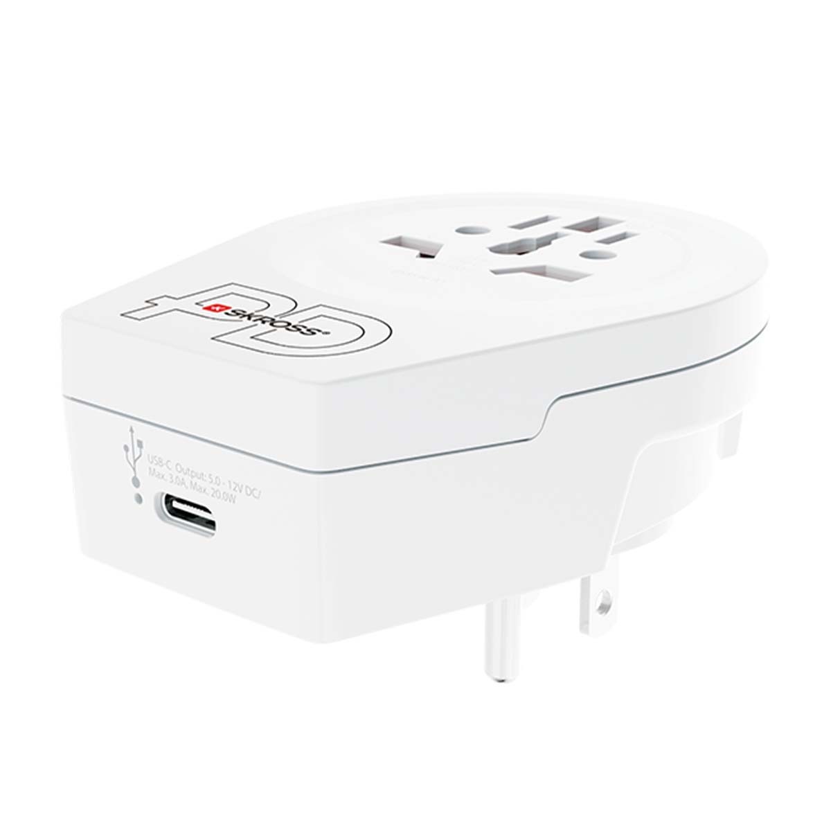 Adaptateur voyage USA Skross USB-C pour recharger deux appareils