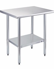 Profeeshaw Stainless Steel Prep Table 24X30 Inch NSF Commercial Work Table