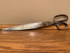 VINTAGE Warner Tools Tailor Upholstery Shears Scissors 13 In Brass Handle