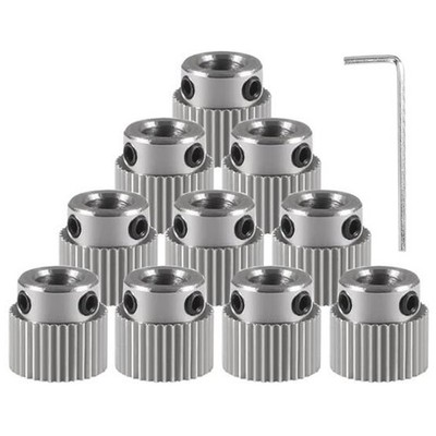 10 Stück MK7/MK8 Extruder Zahnrad 36 Zähne Bohrung 5 mm Edelstahl Antriebsrad 36T Dri