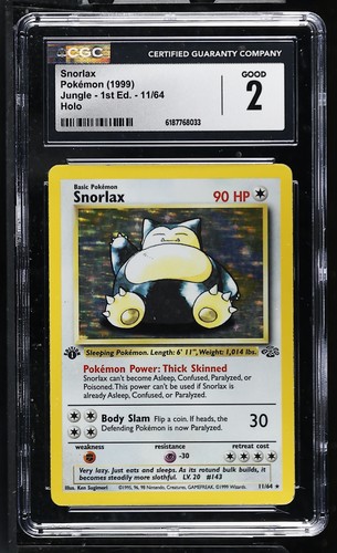Snorlax (1st Edition) graded CGC 2 for sale on eBay