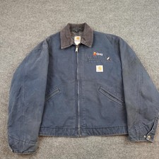 Vintage Carhartt Detroit Jacket Mens Extra Large Navy Blue Canvas Blanket Lined