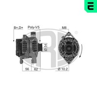 ERA Lichtmaschine Generator Lima 210227A FüR Opel 14V Astra CC T98 Caravan X03