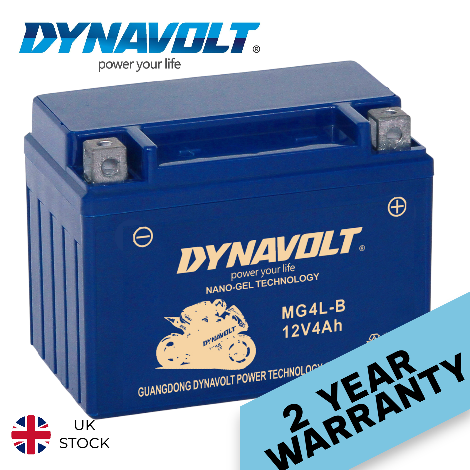 Dynavolt MG4L-B battery fits Aprilia RS50 RS125 RX125 SX125 SR50 SX50 YB4L-B