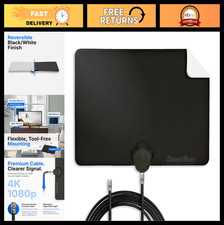 Indoor HDTV Antenna - 12' Coaxial Cable, Superior Reception, 4K Smart TV Ready,