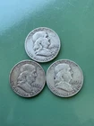 1) 1952- D 2) 1962- D Silver Ben Franklin Half Dollar Circ 2 coins 1.00 Face 90%