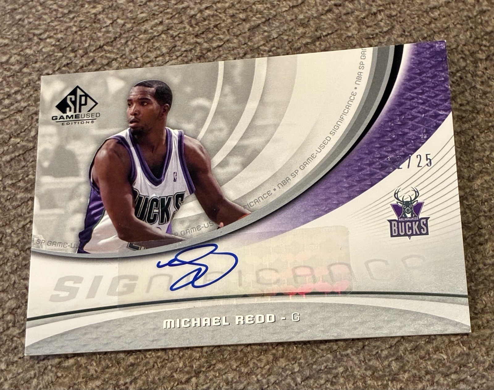 2005-06 SP Game Used Michael Redd SIGnificance Auto Autograph SP /25 Bucks