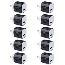 Wall Adapter 10 Pack,UorMe 1A 5V Single Port Charger Power USB Plug Charging Cub