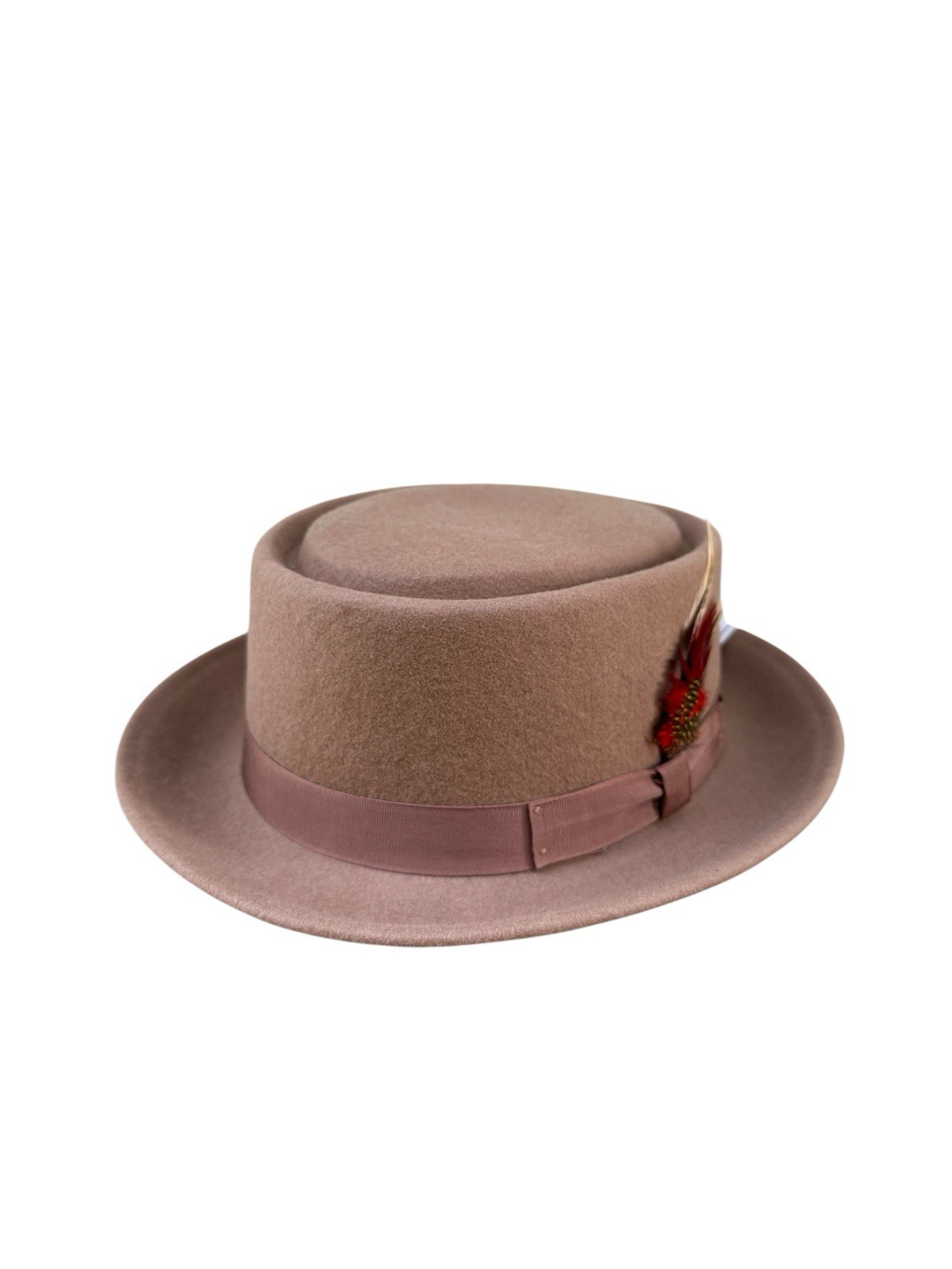 Camel Pork Pie Hat. Capas Headwear. Wool. Medium