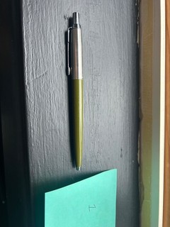 Vintage Parker Jotter Olive Green Made in USA Brass Threads