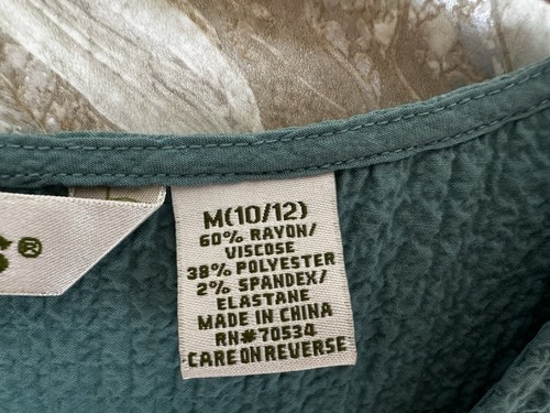 ABITO ORVIS donna M 10-12 Seersucker leggero stropicciato verde linea A - Foto 11 di 12