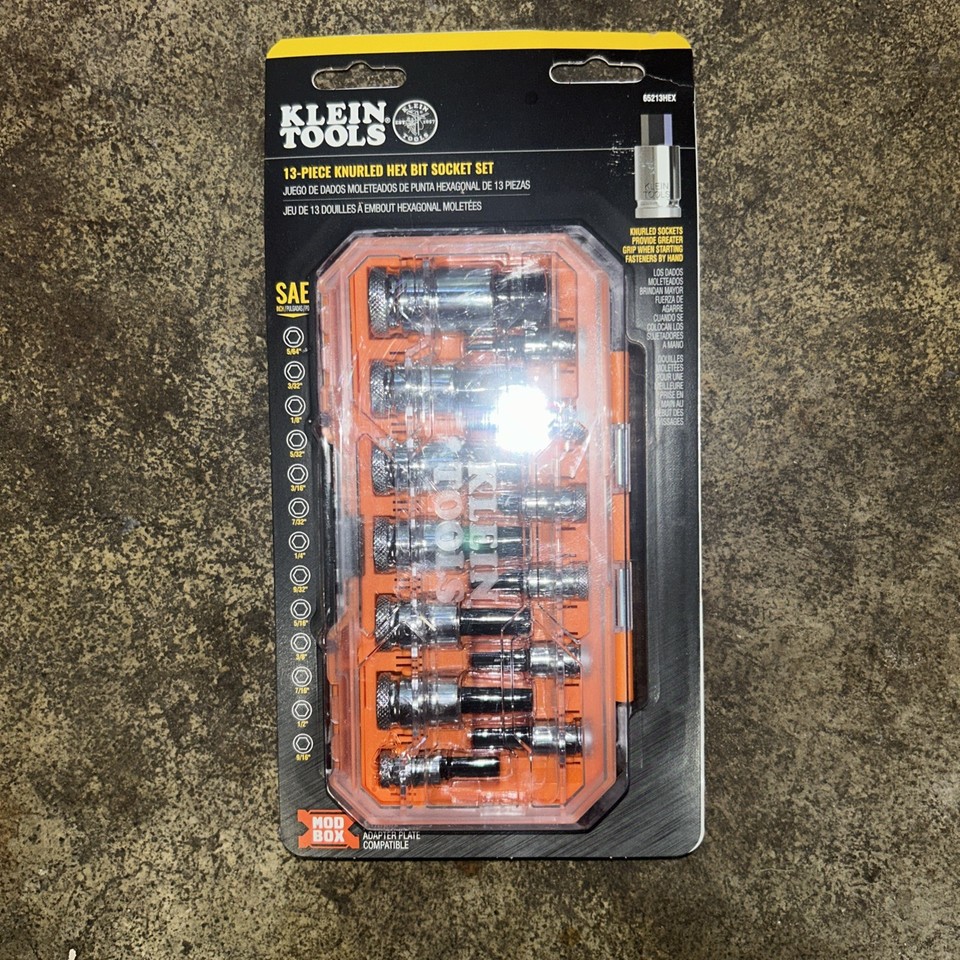Klein Allen Socket Set Klein Tools 13- Piece Knurled Hex Bit Socket Set #65213HEX | eBay