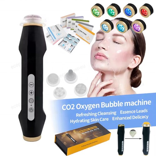 Facial SPA CO2 Bubble Oxygen Beauty Machine Gel Skin Bright Exfoliates Pods Kit