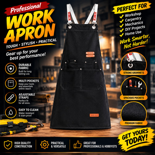 HEAVY DUTY Canvas Kitchen Chef Cooking Apron Cross-Back Adjustable Bib Work BBQ