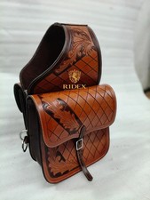 Premium Quality Leather Western Hand Tooled Saddle Bag For Horse