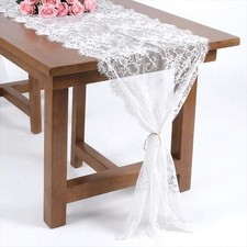 1 Pcs White Lace Table Runner, 30 X 120 Inch Lace Runners for Tables Decorati...