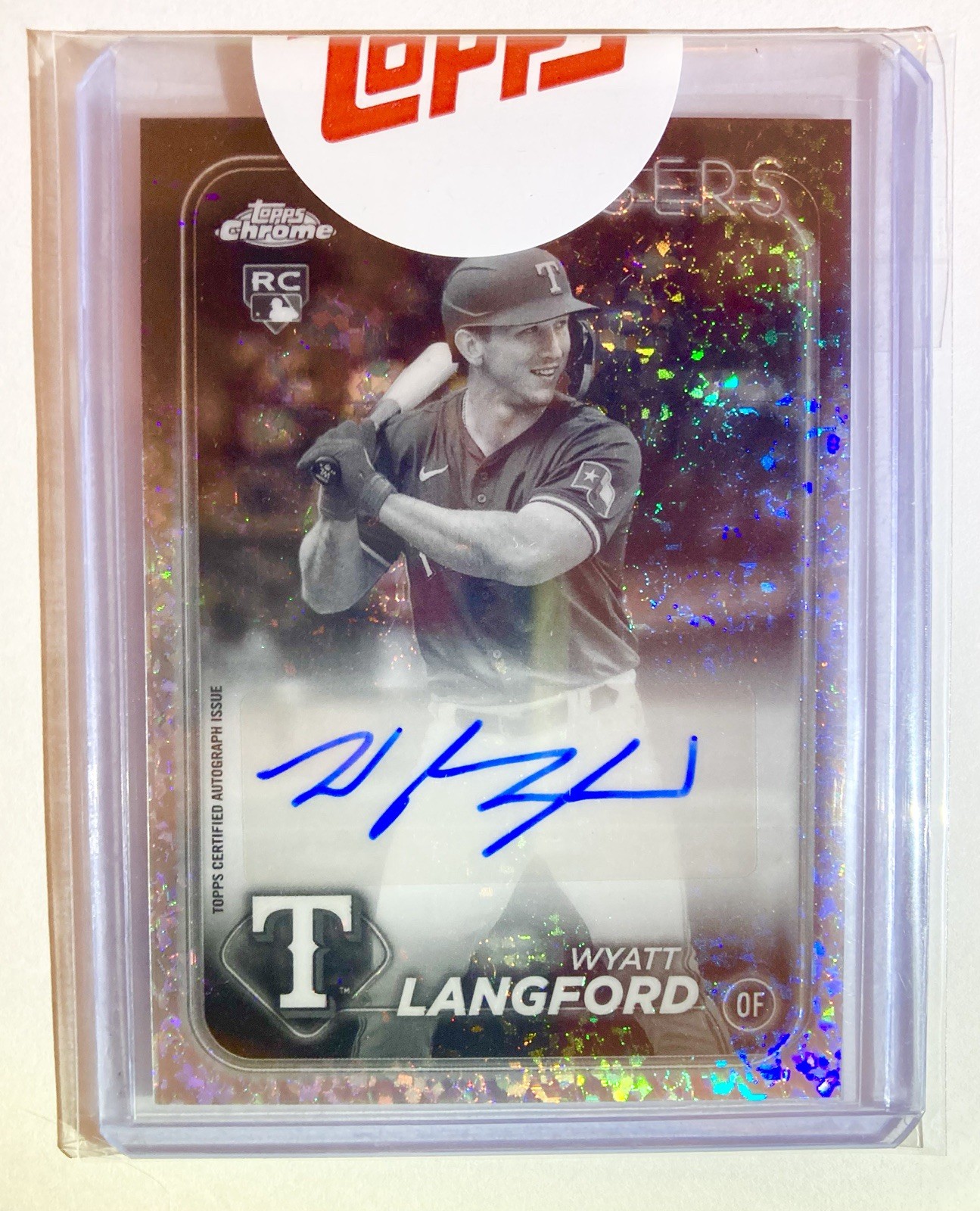 2024 Topps Chrome Update WYATT LANGFORD Auto Rookie Black White Mini-Diamond SSP