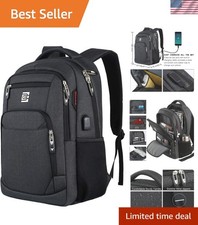 Water Resistant Laptop Backpack with USB Charger for Professionals