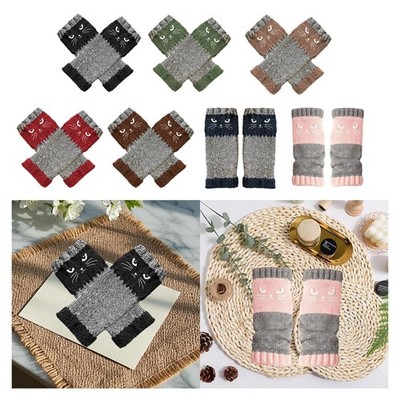 Lange fingerlose Handschuhe, Handgelenkwärmer, gestrickte Handgelenkstulpen,