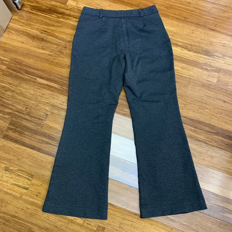 Pantalones acampanados grises DKNY para mujer bolsillos con cremallera elásticos talla 10 ropa de trabajo carrera Foto 4 de 4