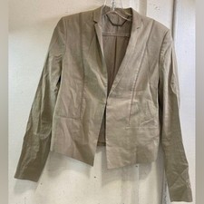 NWT 398 Elie Tahari Single Breasted Tan/Khaki Linen Blend Blazer/Jacket, 6   