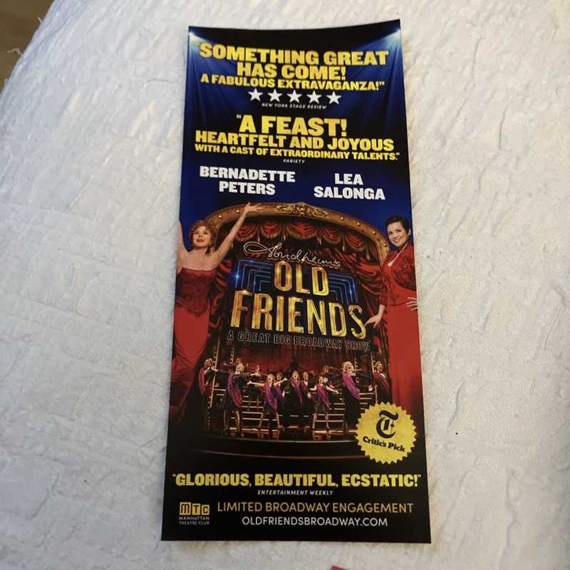 Sondheim’s Old Friends Flyer Bernadette Peters Lea Salonga Musical LAST ONE!