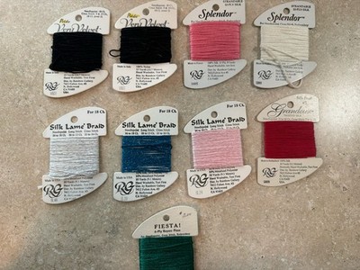 Lot of 9 Rainbow Gallery Silk Splendor, Silk Lame Braid, & More Needlework Fiber