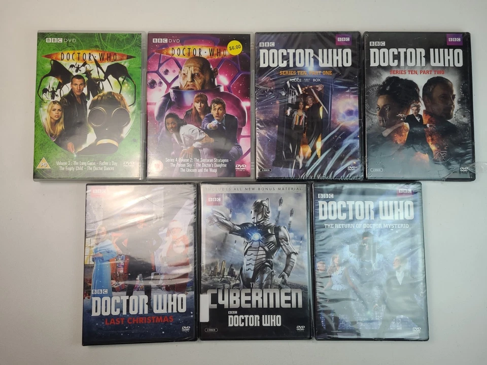 Lot Of 7 Doctor Who DVDs Ninth Tenth Twelfth Cybermen BBC *POLISHED, 5/7 SEALED* - Image 2 of 4