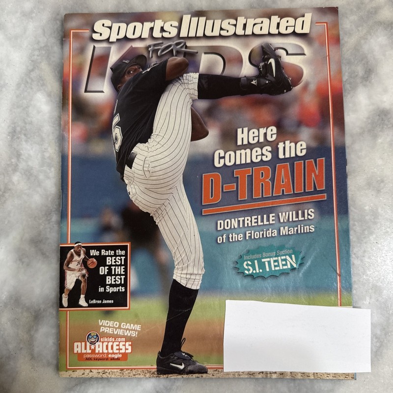 Dontrelle Willis Sports Illustrated for Kids July 2005 Drew Brees Card Uncut