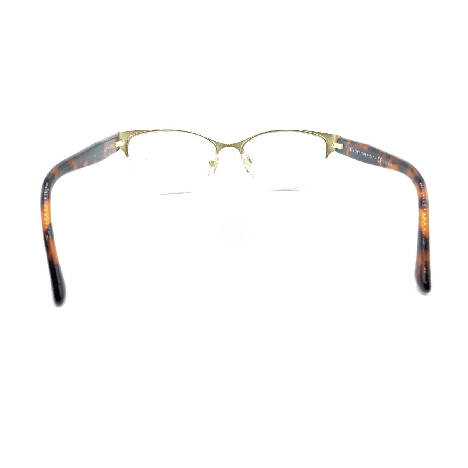 Versace 1222 1344 Dark Brown Tortoise Half Rim Eyeglasses Frames 53-17 140 Italy thumbnail 5
