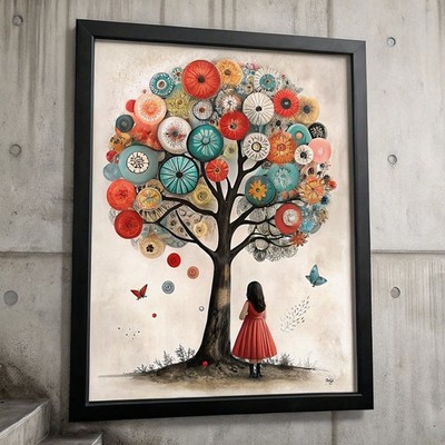 Lebensbaum Poster Wand für Wohnzimmer Abstrakt 1 Kunstdruck Deko Geschenk Kreativ