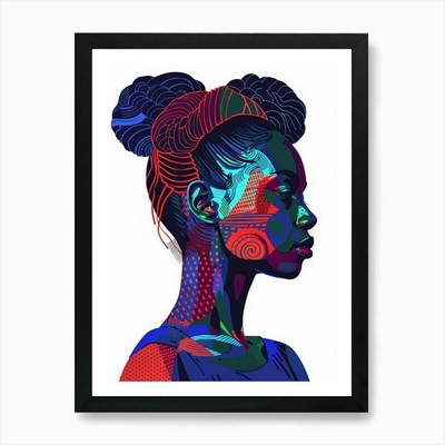 Afrikanische Frau Portrait 9 Kunstdruck gerahmt Wandbild Poster Leinwanddruck Bild
