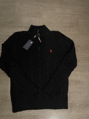 Ralph Lauren Half Zip Schwarz Größe M