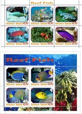 Stamp blocks complete Reef Fish 1st type Solomon Islands 2011