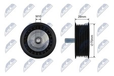 Spannrolle Keilrippenriemen NTY RNK-AU-073 für VW PHAETON 3D1 3D2 3D3 3D4 3D6 B5