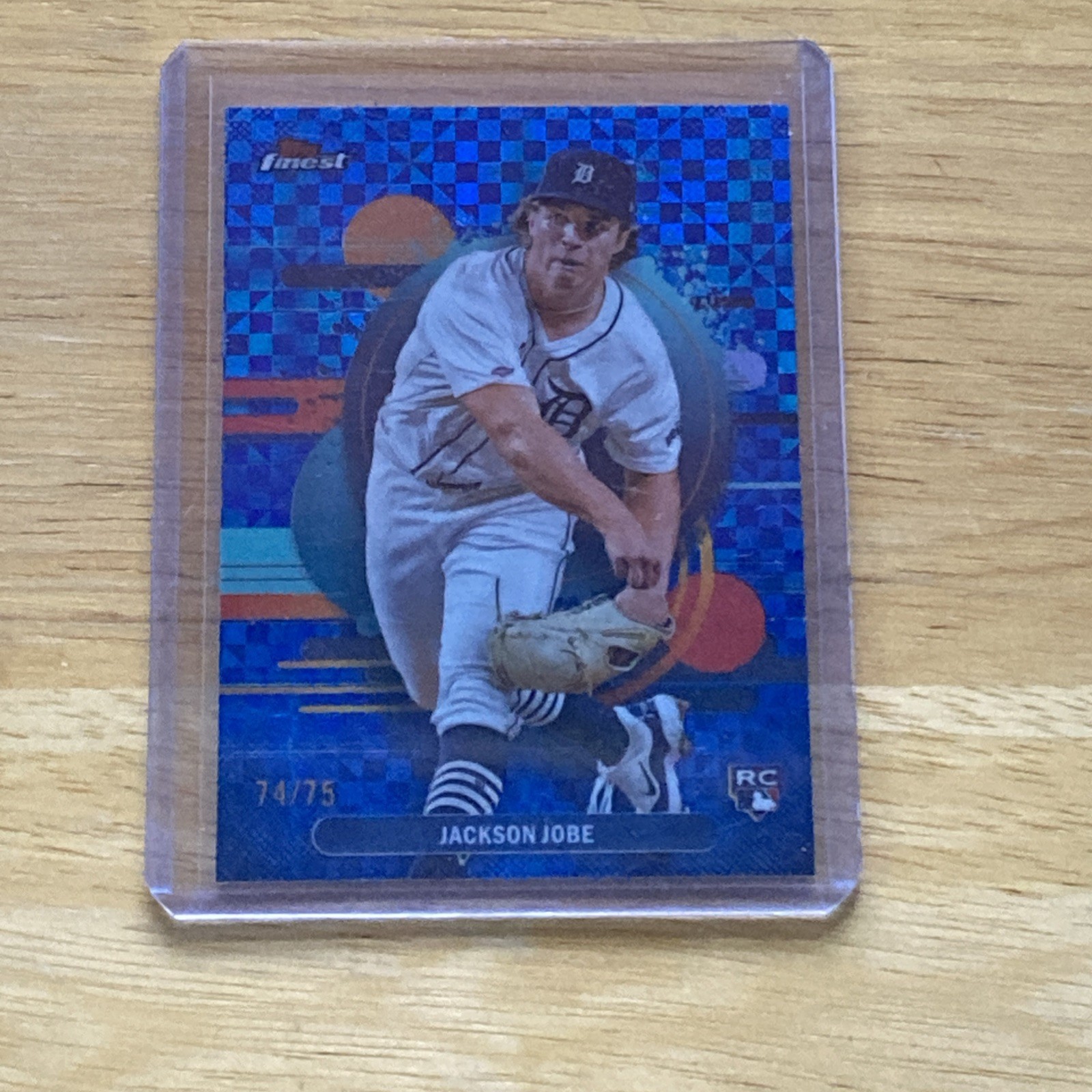 2025 Topps Finest Jackson Jobe RC Uncommon Blue X-Fractor /75 Tigers #174