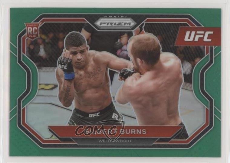 2021 Panini Prizm UFC Green Prizm Gilbert Burns #178 0d2s